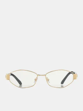 1298 Geometric Glasses (0VE1298-GOLD-W-DEMO-LENS)