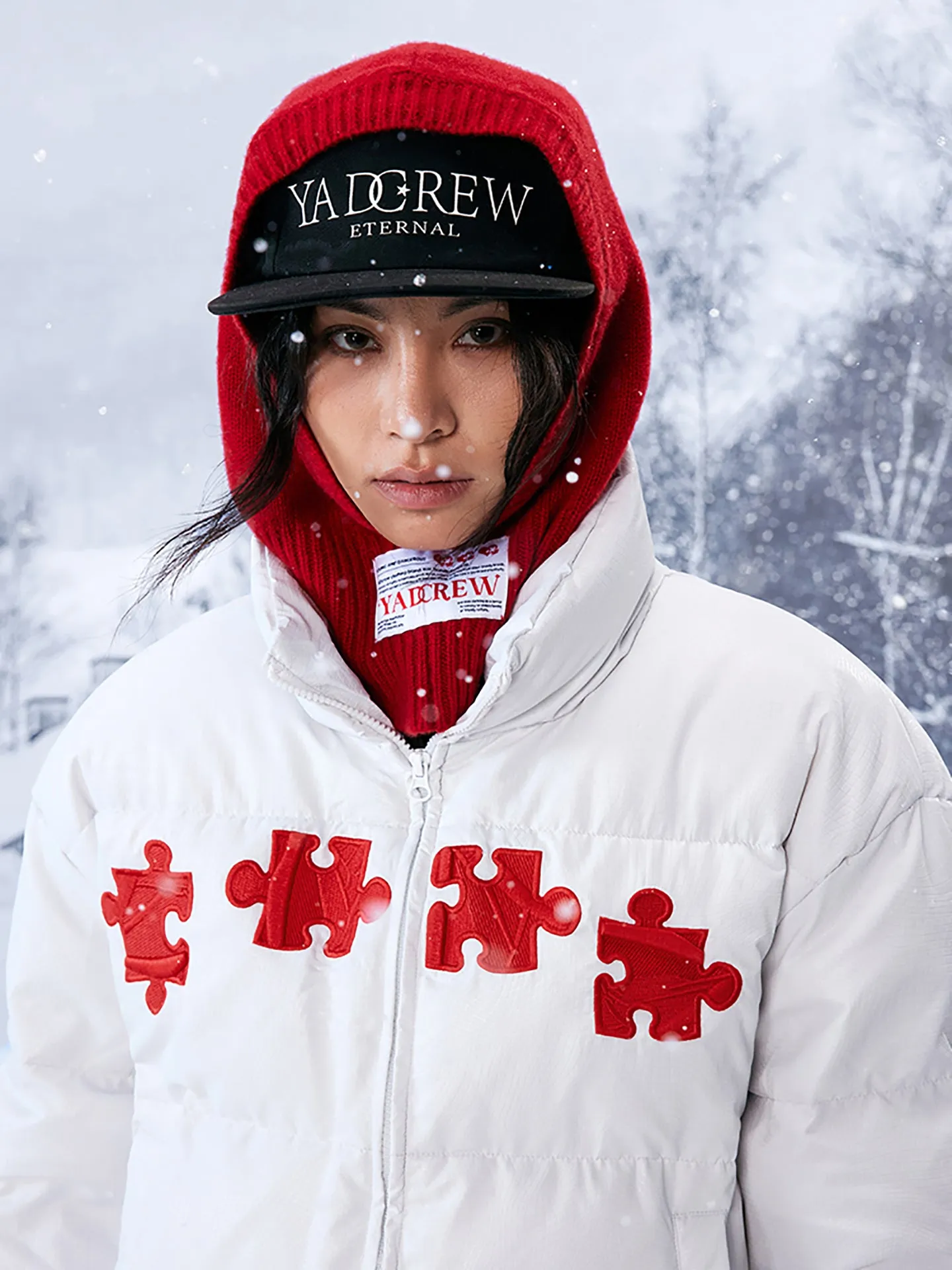 3D Geometric Embroidery Down Jacket