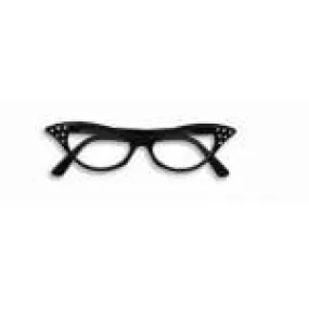 50'S RHINESTONE GLASSES - BLACK