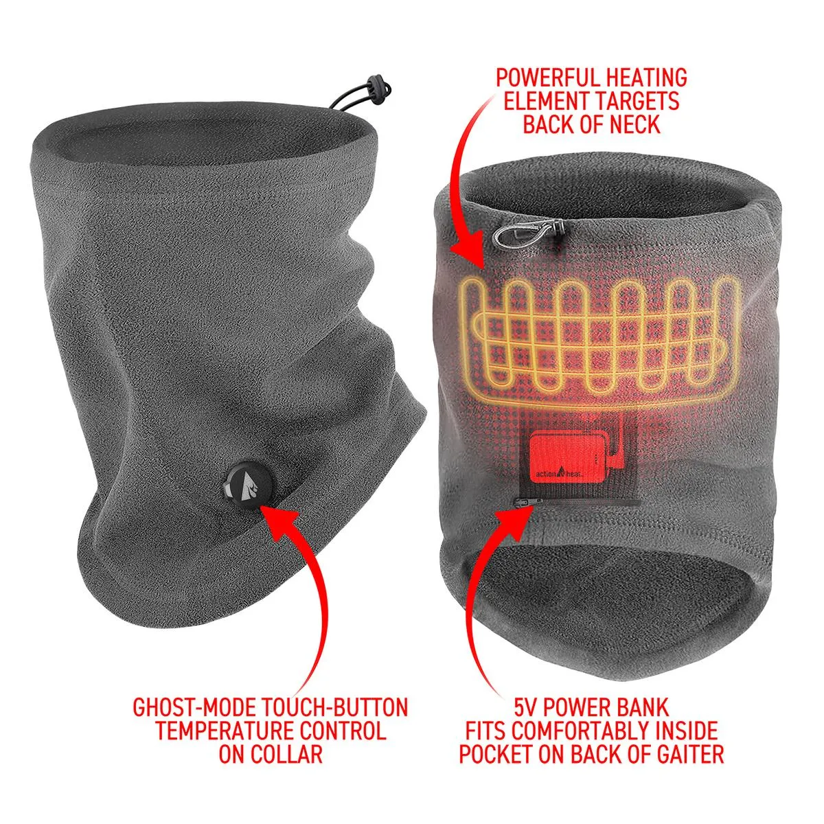 ActionHeat 5V Battery Heated Fleece Gaiter