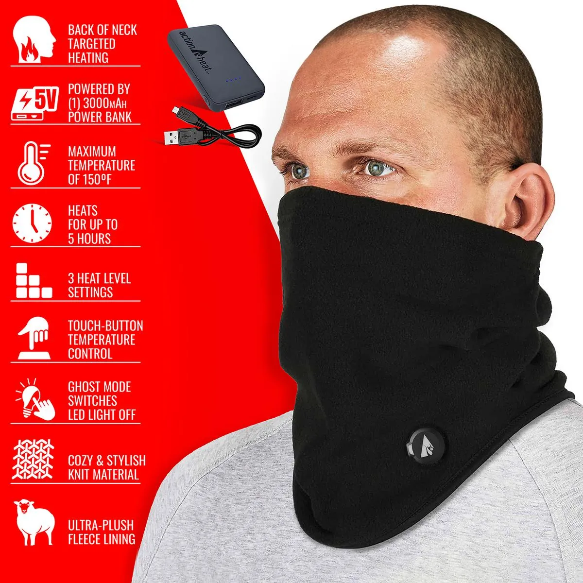 ActionHeat 5V Battery Heated Fleece Gaiter