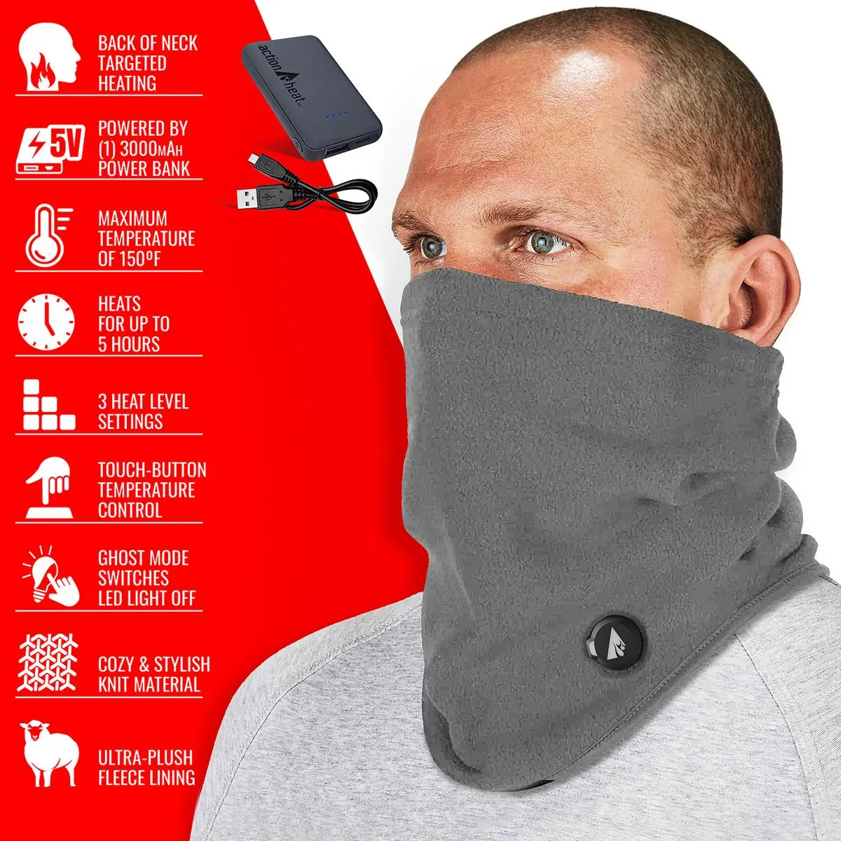 ActionHeat 5V Battery Heated Fleece Gaiter