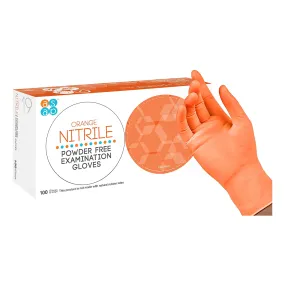 ASAP Orange Nitrile Gloves - Exam Grade, Powder Free (5 Mil), 100 Cases (Bulk)