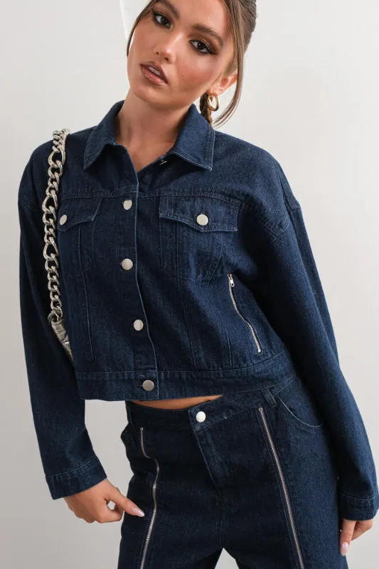 astrid jean jacket - dark denim