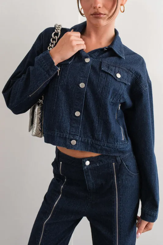 astrid jean jacket - dark denim