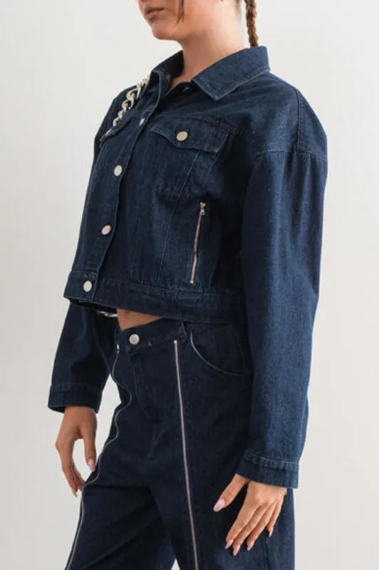 astrid jean jacket - dark denim