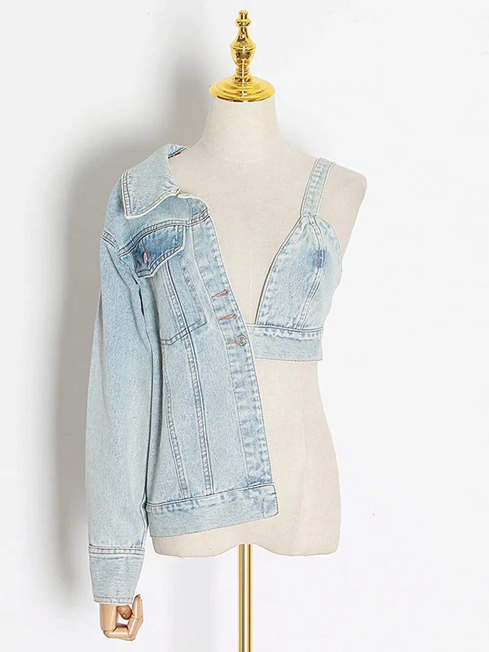 Asymmetrical Denim Jacket