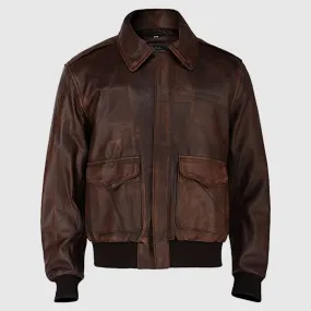 Aviator Brown WWII Flying Jacket Bomber Leather Jacket - Vintage Style, Modern Comfort