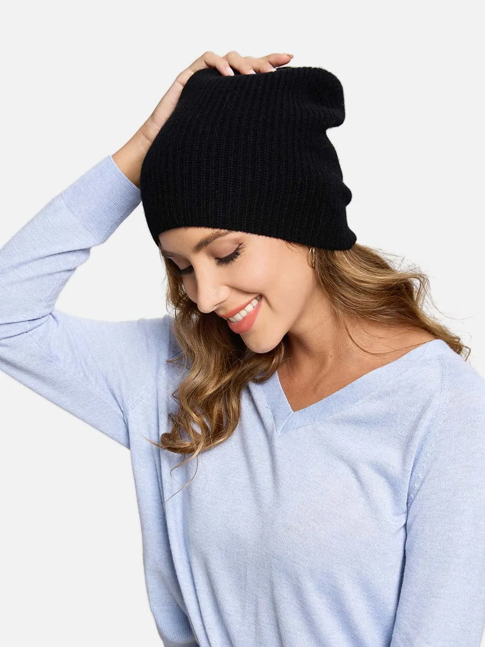 Black Cashmere Beanie