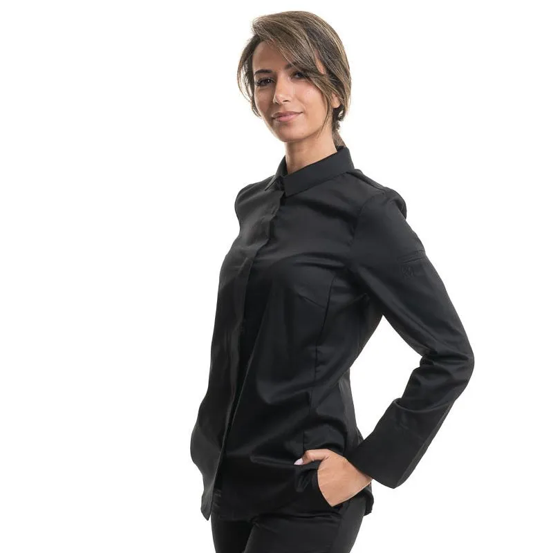 Black Long Sleeve Kitchen Coat - FLORES- ROBUR