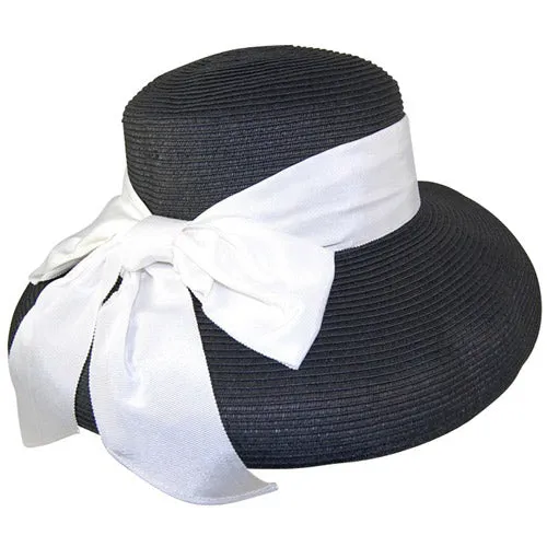 Boardwalk Style - Straw Lampshade Sun Hat with Ribbon