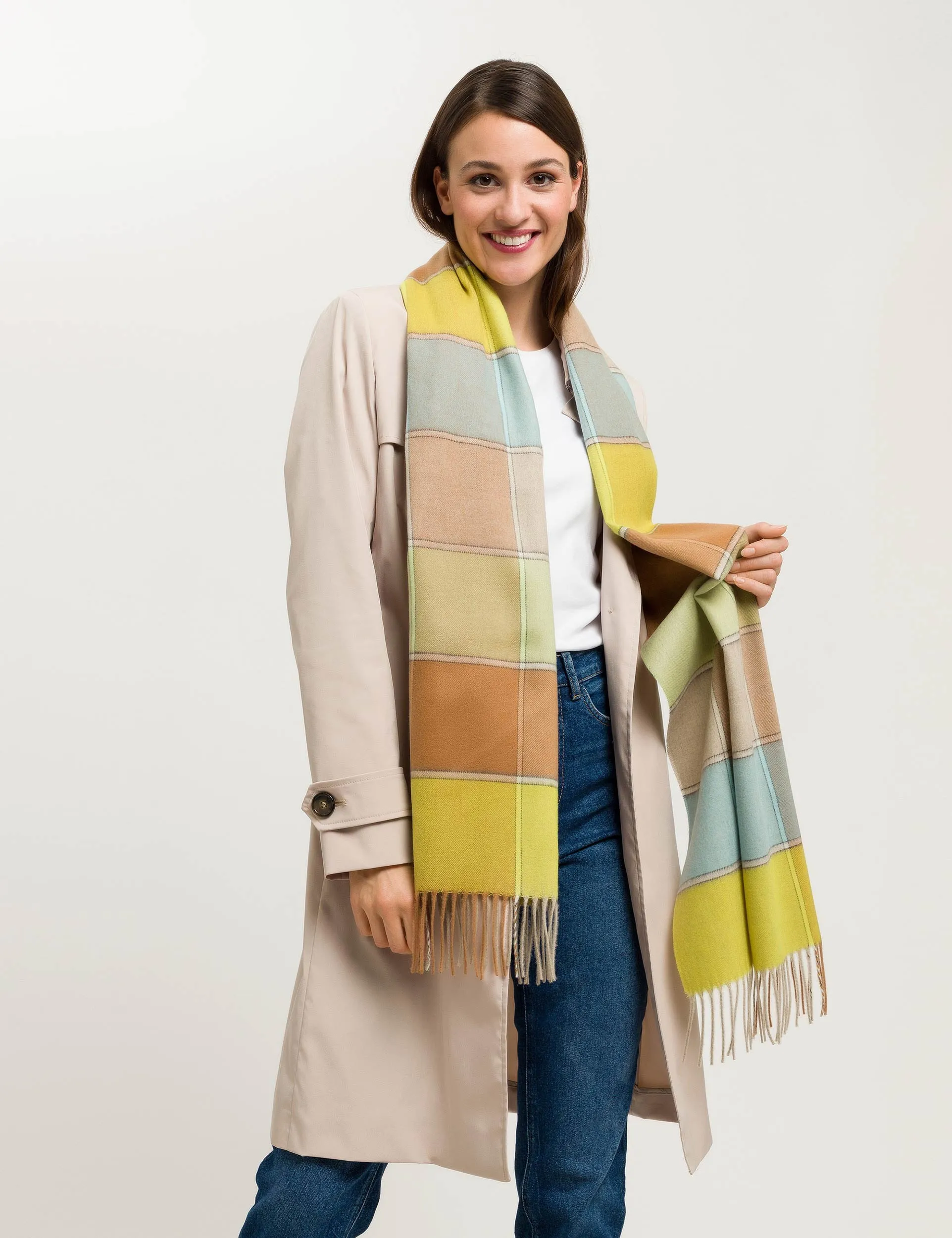 Box Plaid Twill Cashmink Scarf