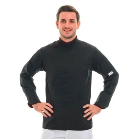 Breathable Short Sleeve or Long Sleeve Chef Coat with Burgundy Piping - MANELLI