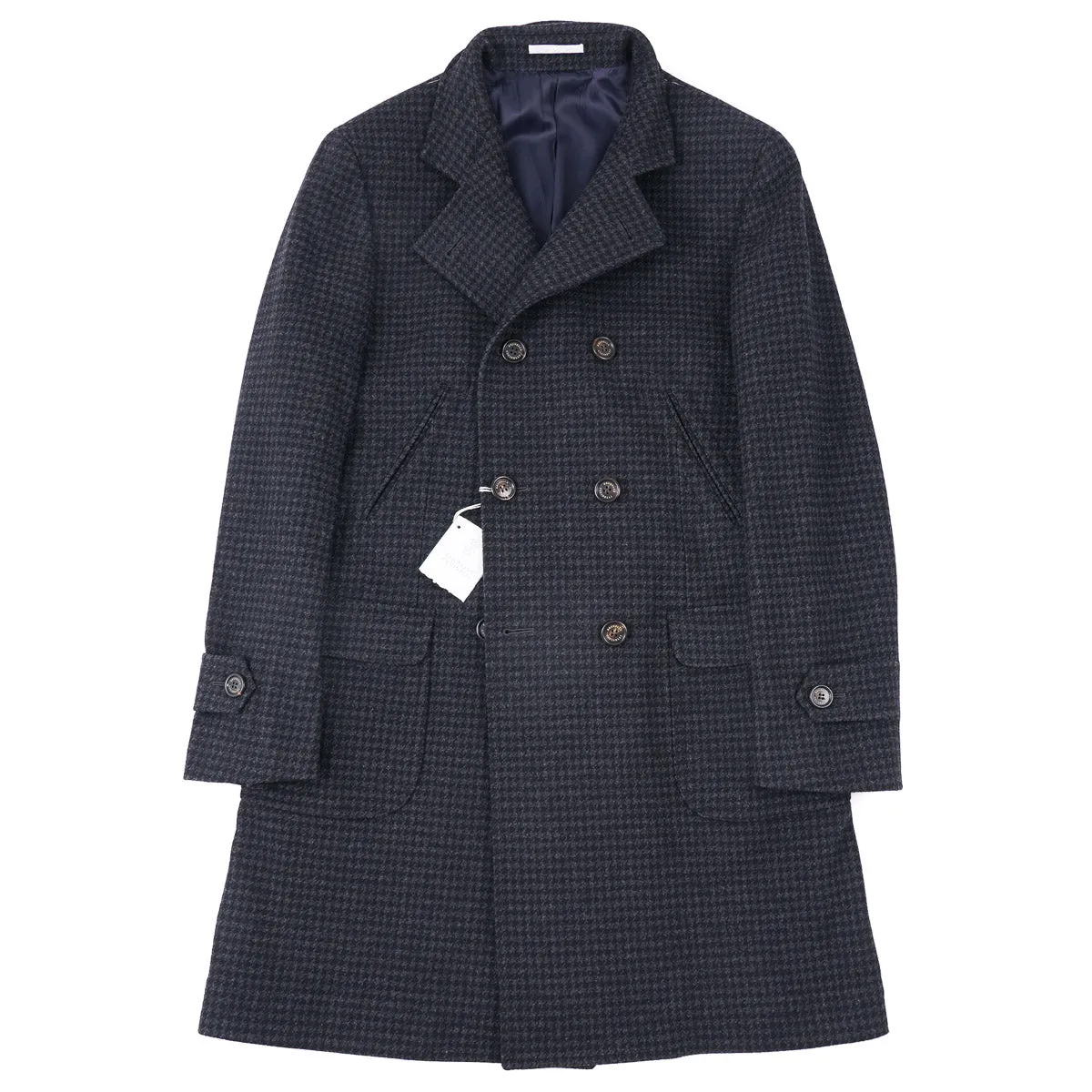 Brunello Cucinelli Houndstooth Wool Overcoat