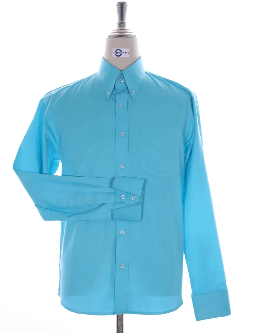 Button Down Shirt Aqua Color Shirt