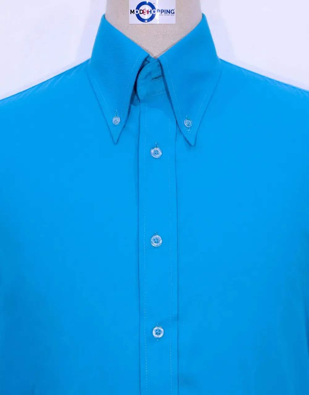 Button Down Shirt - Deep Sky Blue Shirt