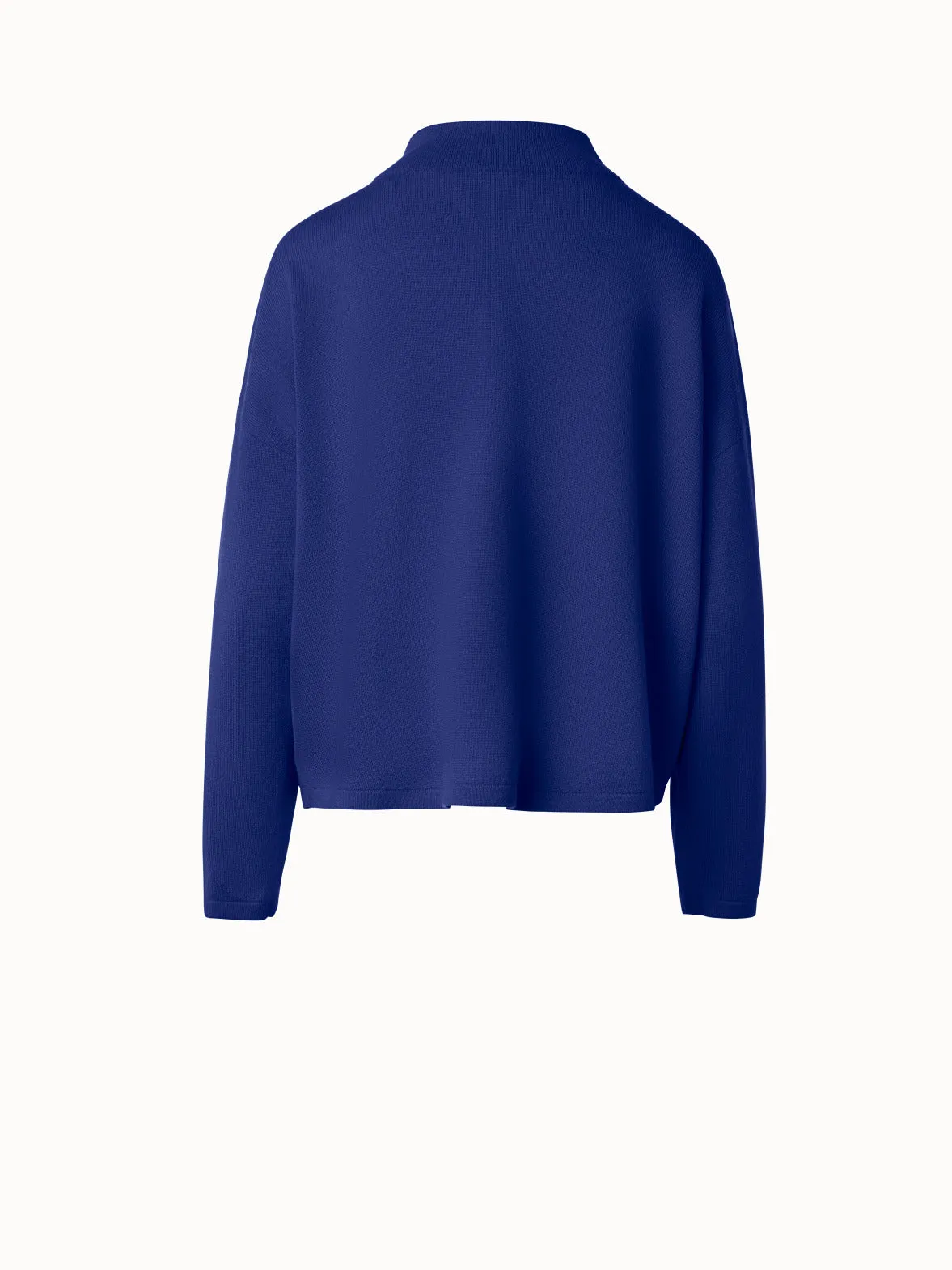 Cashwool Knit Sweater with Funnel Neck