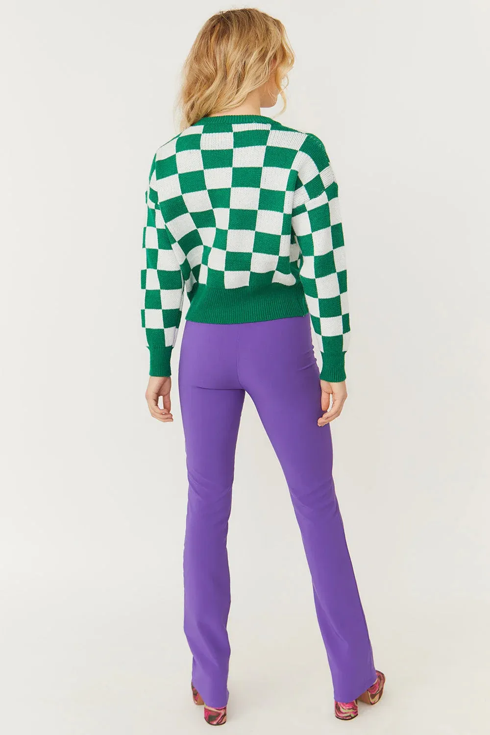 Checked Green - White Cashmere Jumper