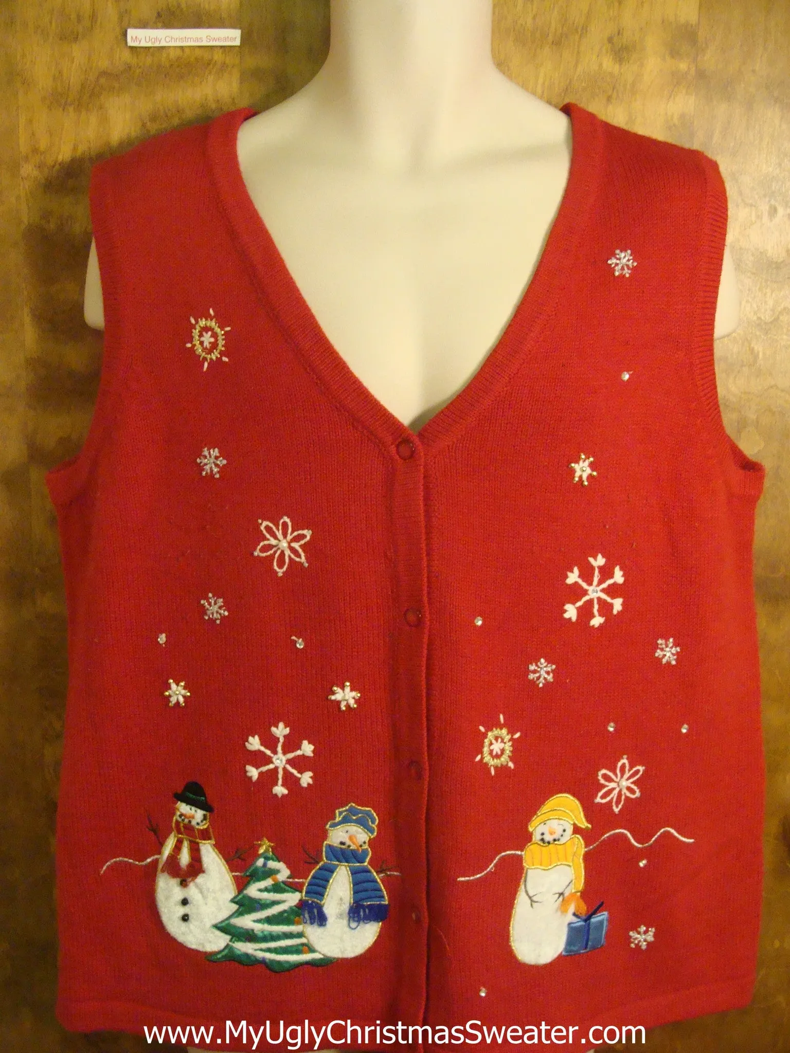 Christmasy Snowmen Funny Christmas Sweater Vest