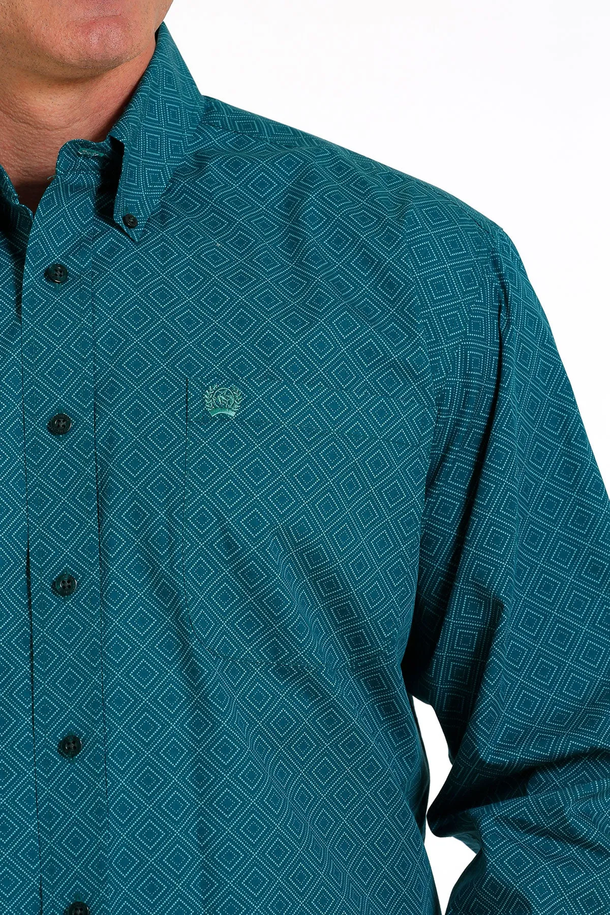 Cinch® Men's Teal Long Sleeve Button Front Western Shirt