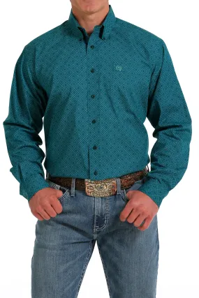 Cinch® Men's Teal Long Sleeve Button Front Western Shirt