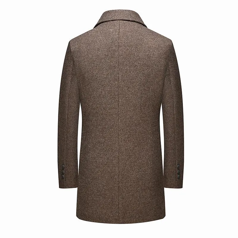 Classic Fitted Wool Coat With Detachable Scarf