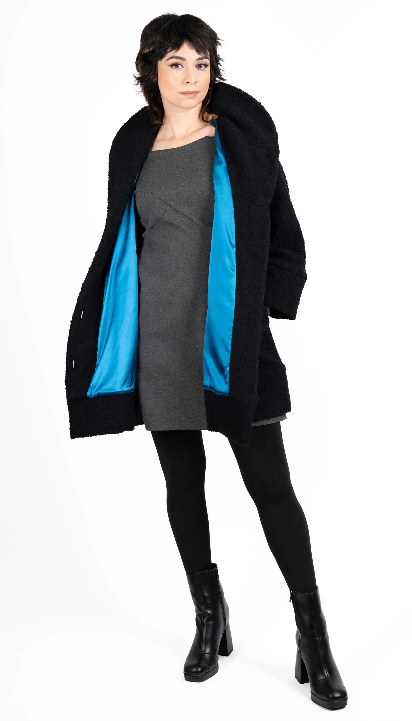 Classic Swing Coat/ Novelty /Black