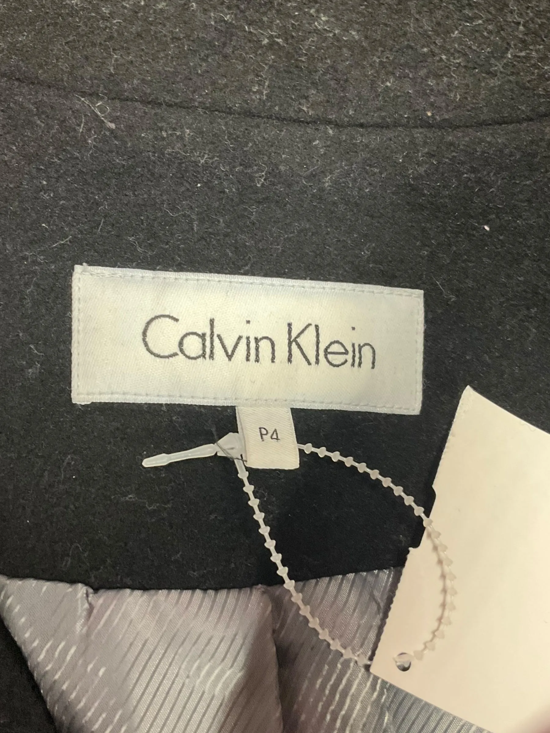 Coat Wool By Calvin Klein In Black, Size: S