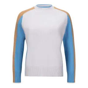 Color Blocked Cashmere Sweater - Blue