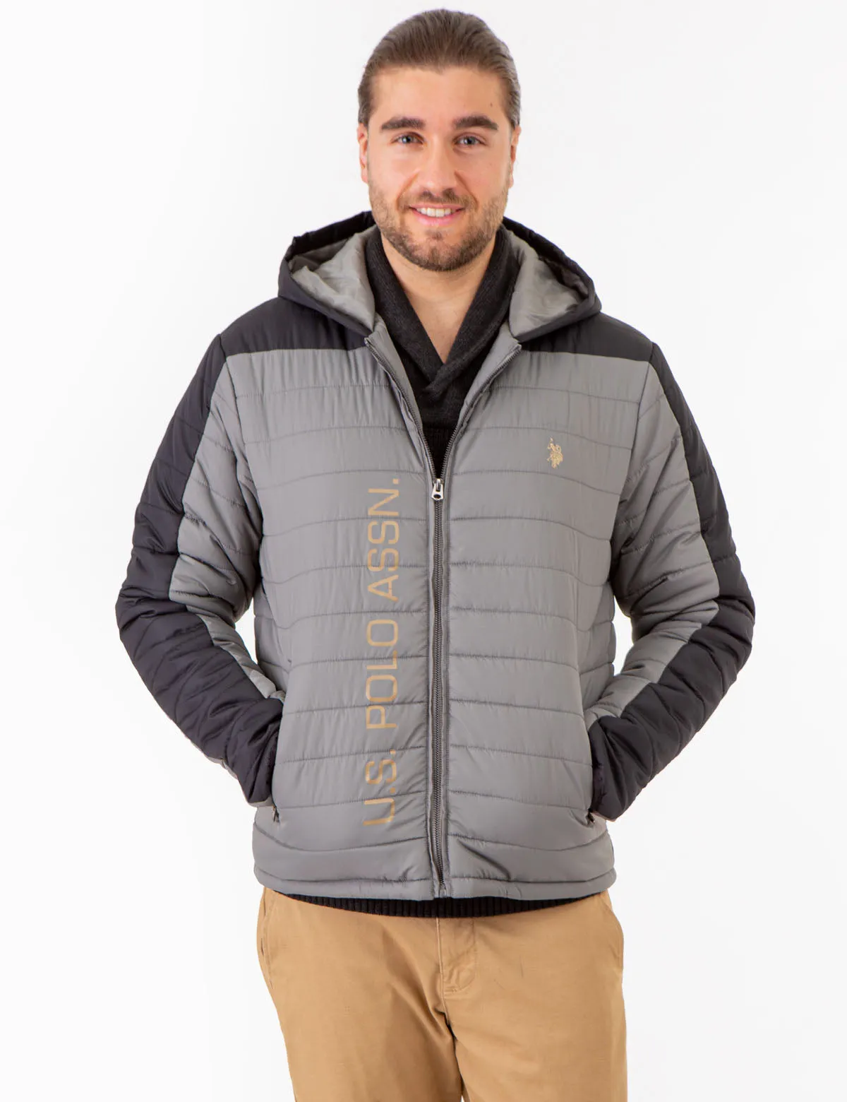 COLORBLOCK QUILTED PUFFER JACKET