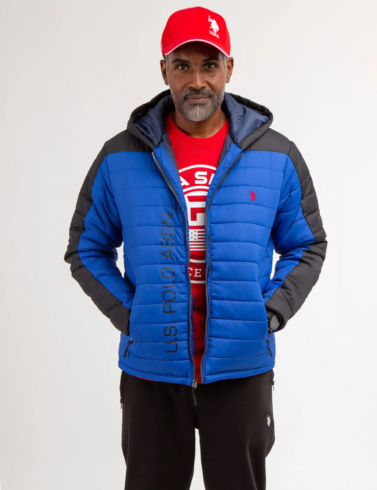 COLORBLOCK QUILTED PUFFER JACKET