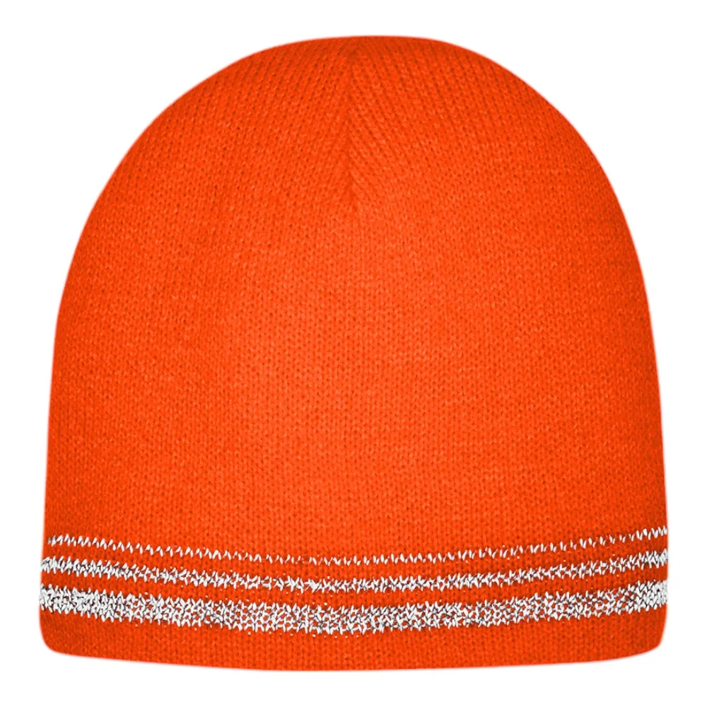 CornerStone Lined Enhanced Visibility Beanie with Reflective Stripes CS804