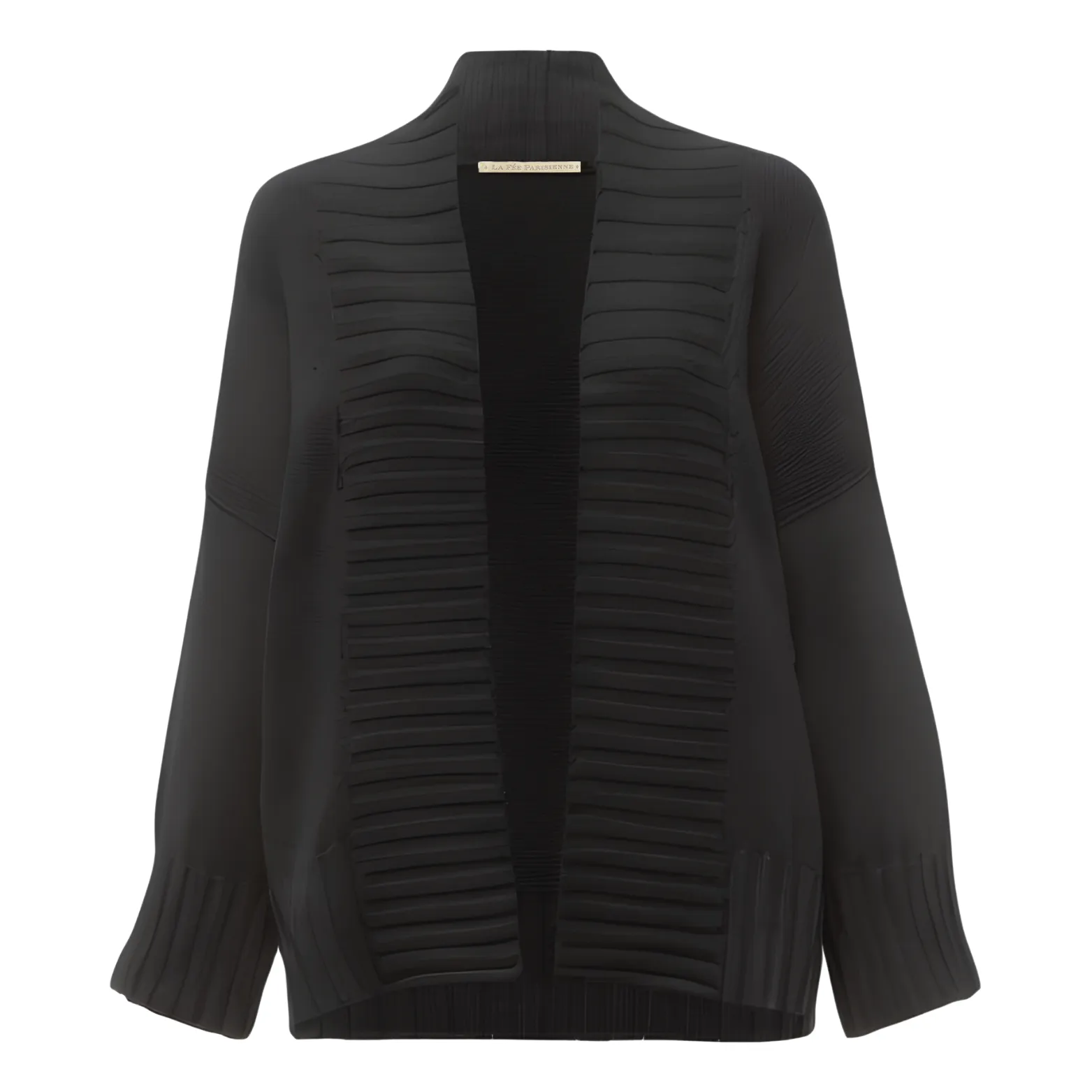 Cotton and Cashmere Open Cardigan - Black