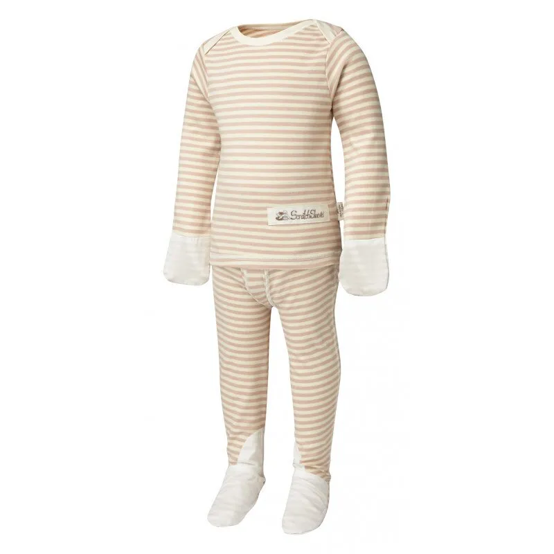 Cotton ScratchSleeves Baby Eczema Pajamas (STRIPES)