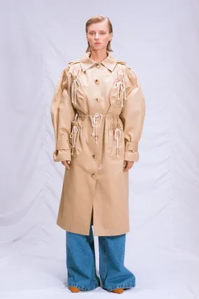 Cotton trench coat with patch pockets