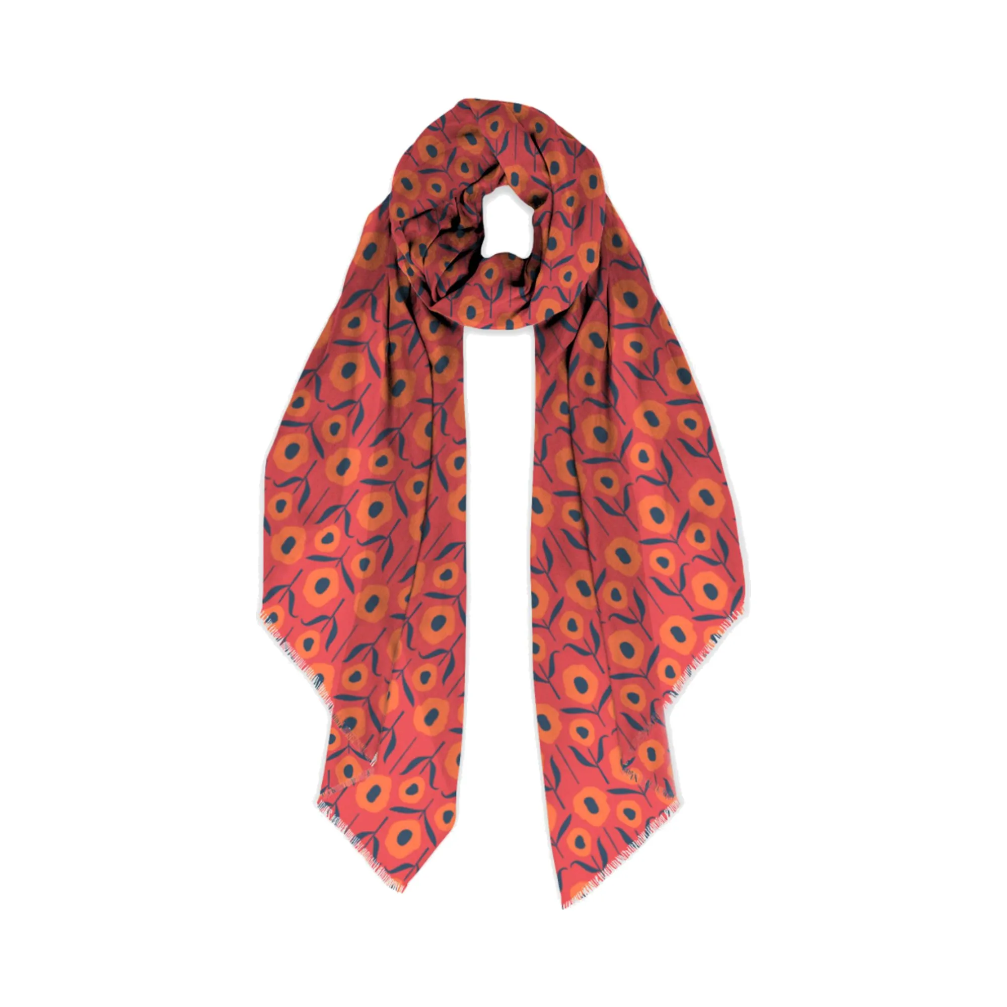 Country Poppies Modal Scarf