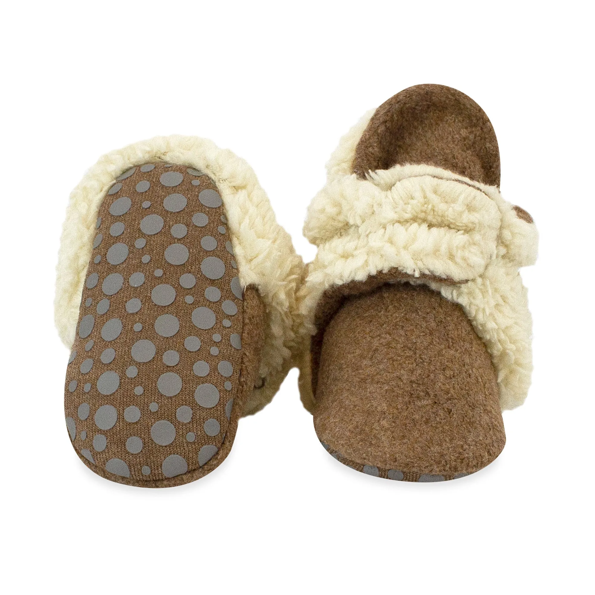 Cozie Furry Bootie & Trapper Hat Set - Heather Mocha