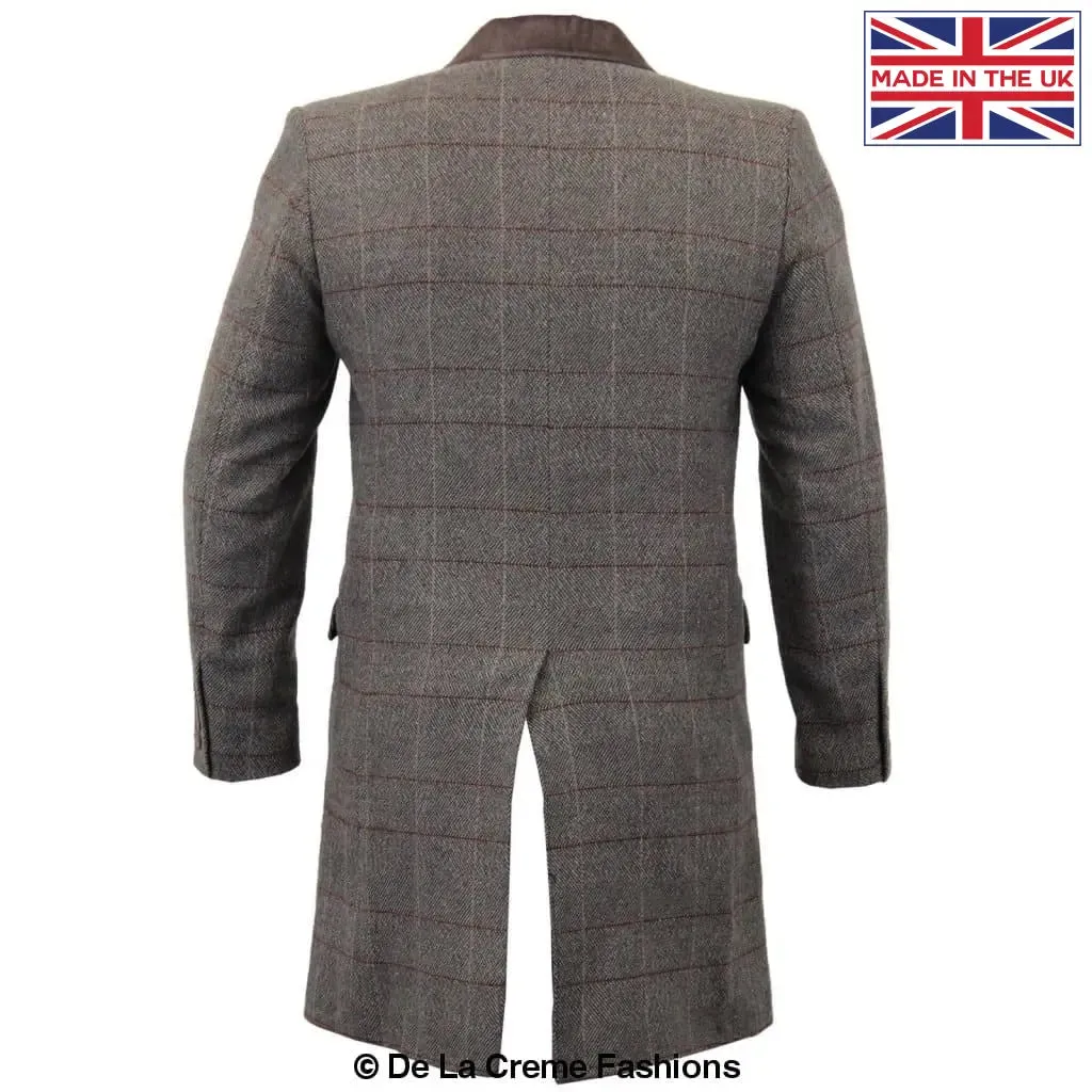 De La Creme MAN Check Design Retro Mod Coat