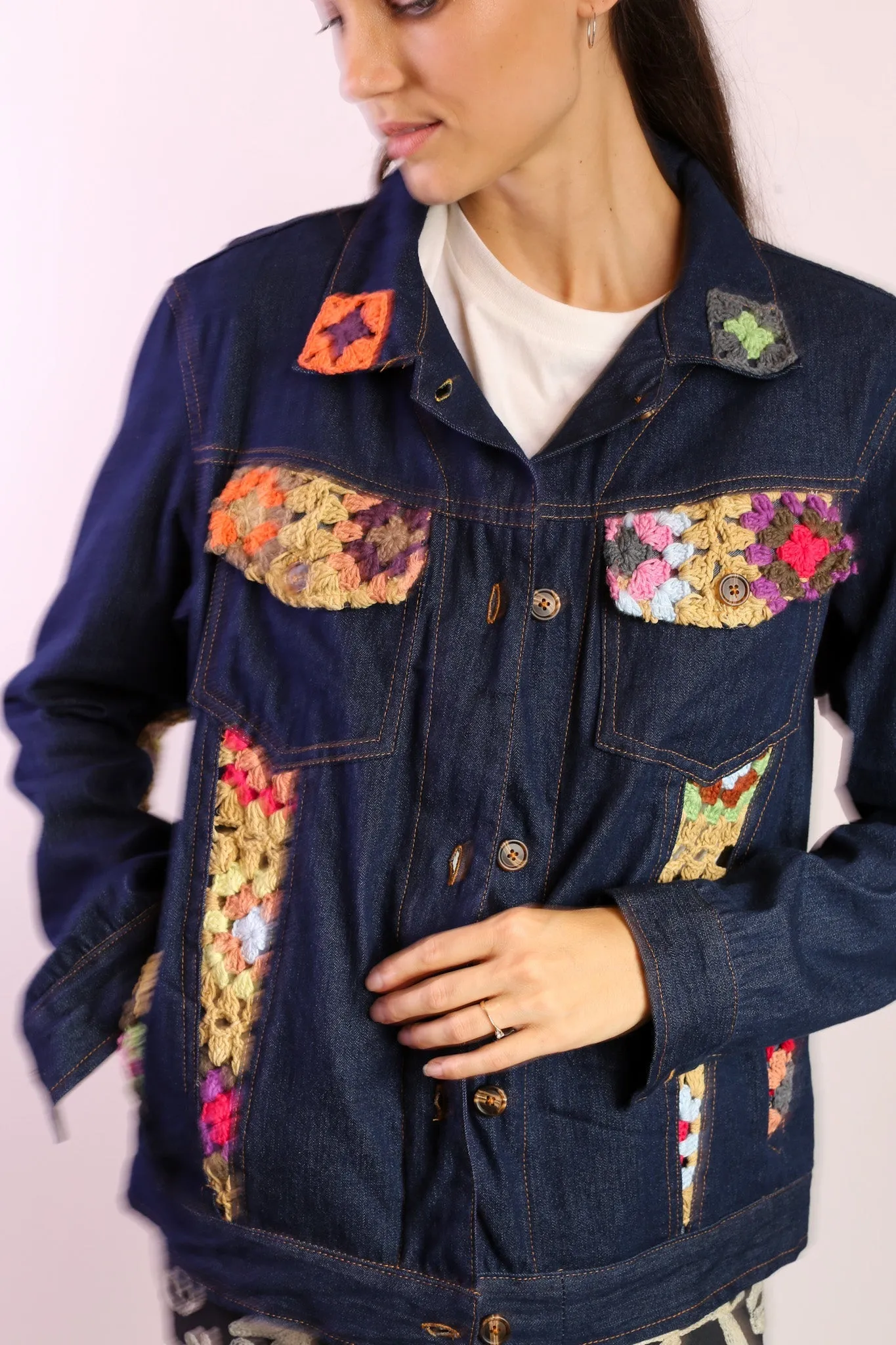 DENIM CROCHET DETAIL JACKET LORINS