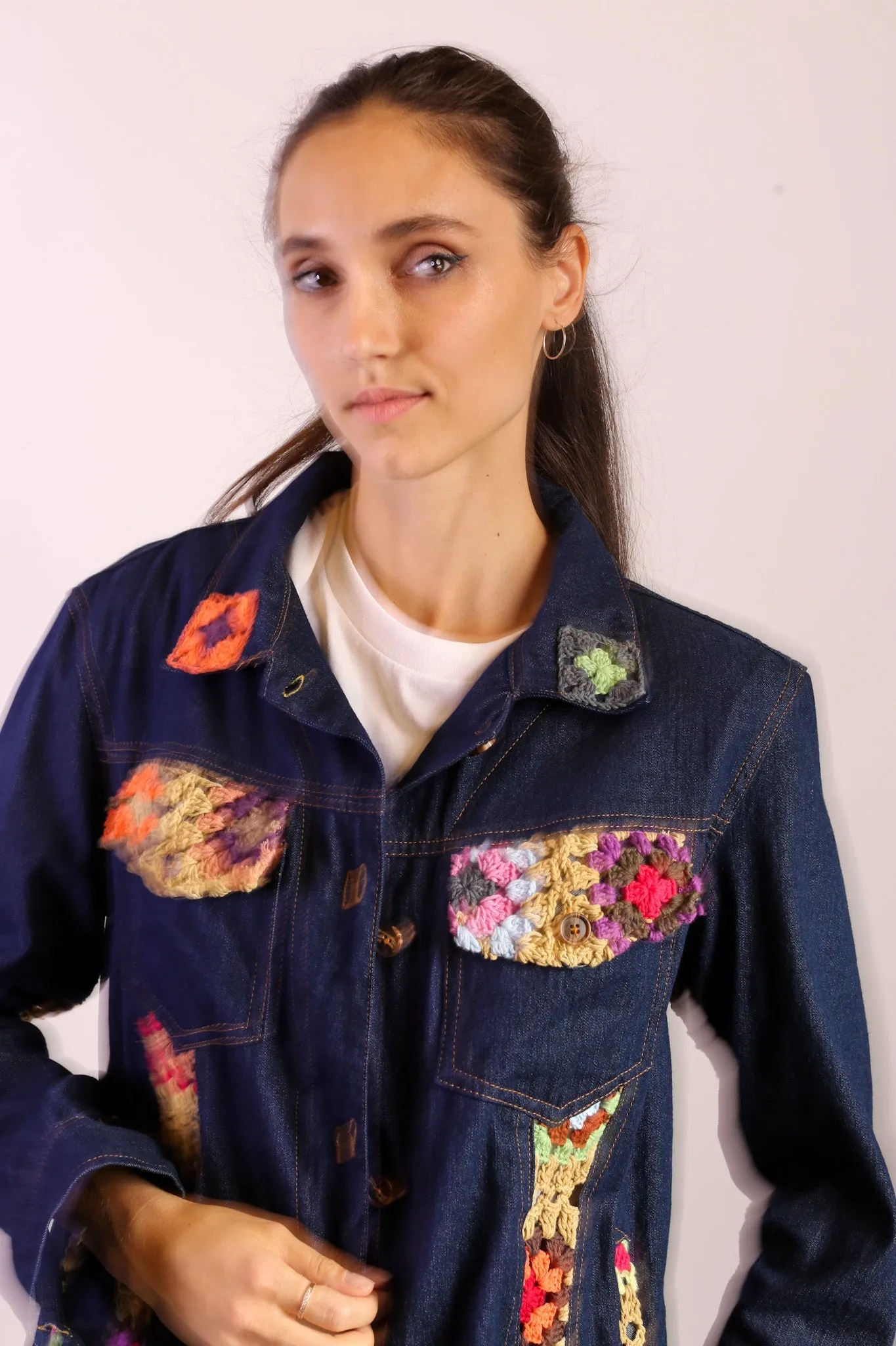 DENIM CROCHET DETAIL JACKET LORINS