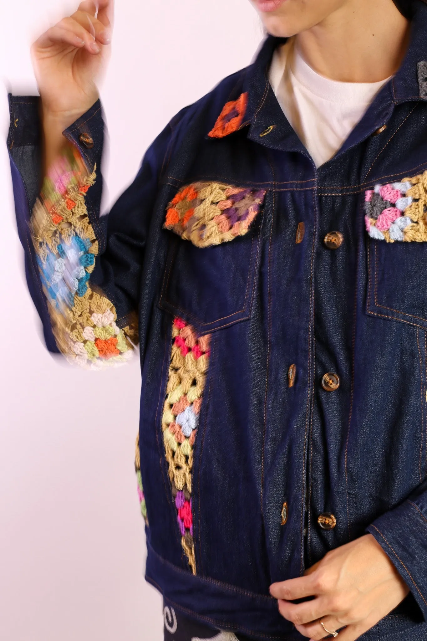 DENIM CROCHET DETAIL JACKET LORINS