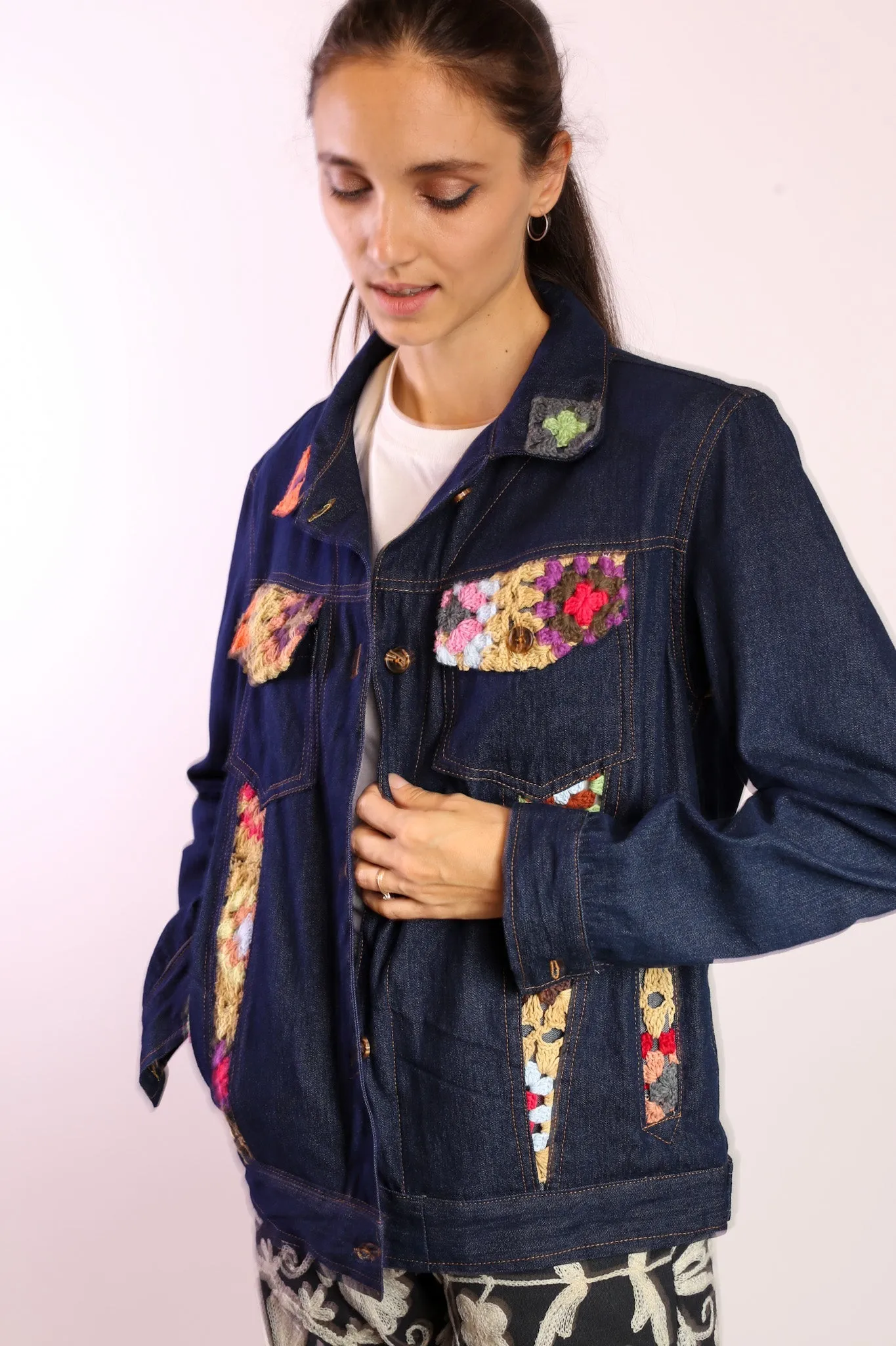 DENIM CROCHET DETAIL JACKET LORINS