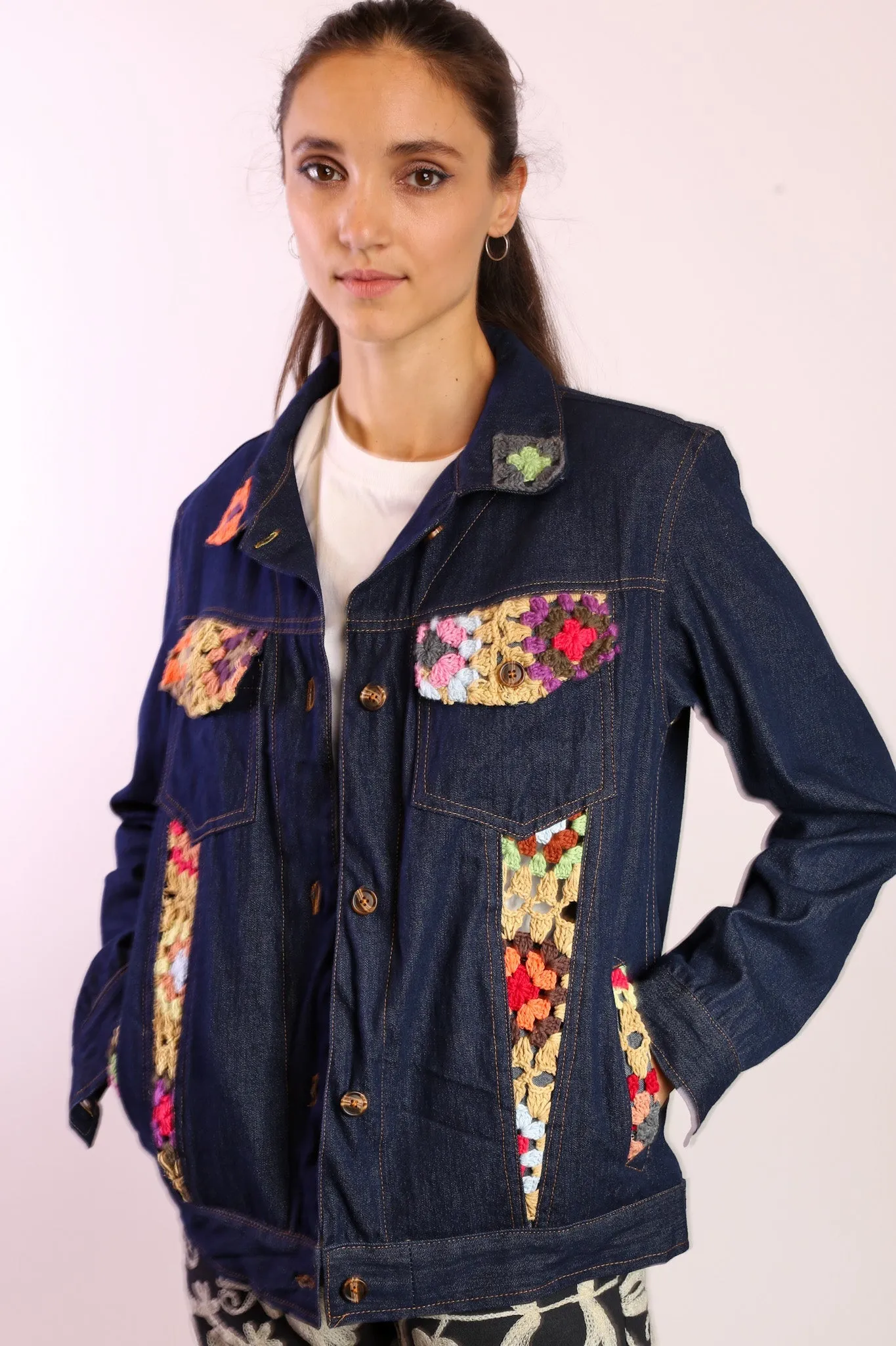 DENIM CROCHET DETAIL JACKET LORINS