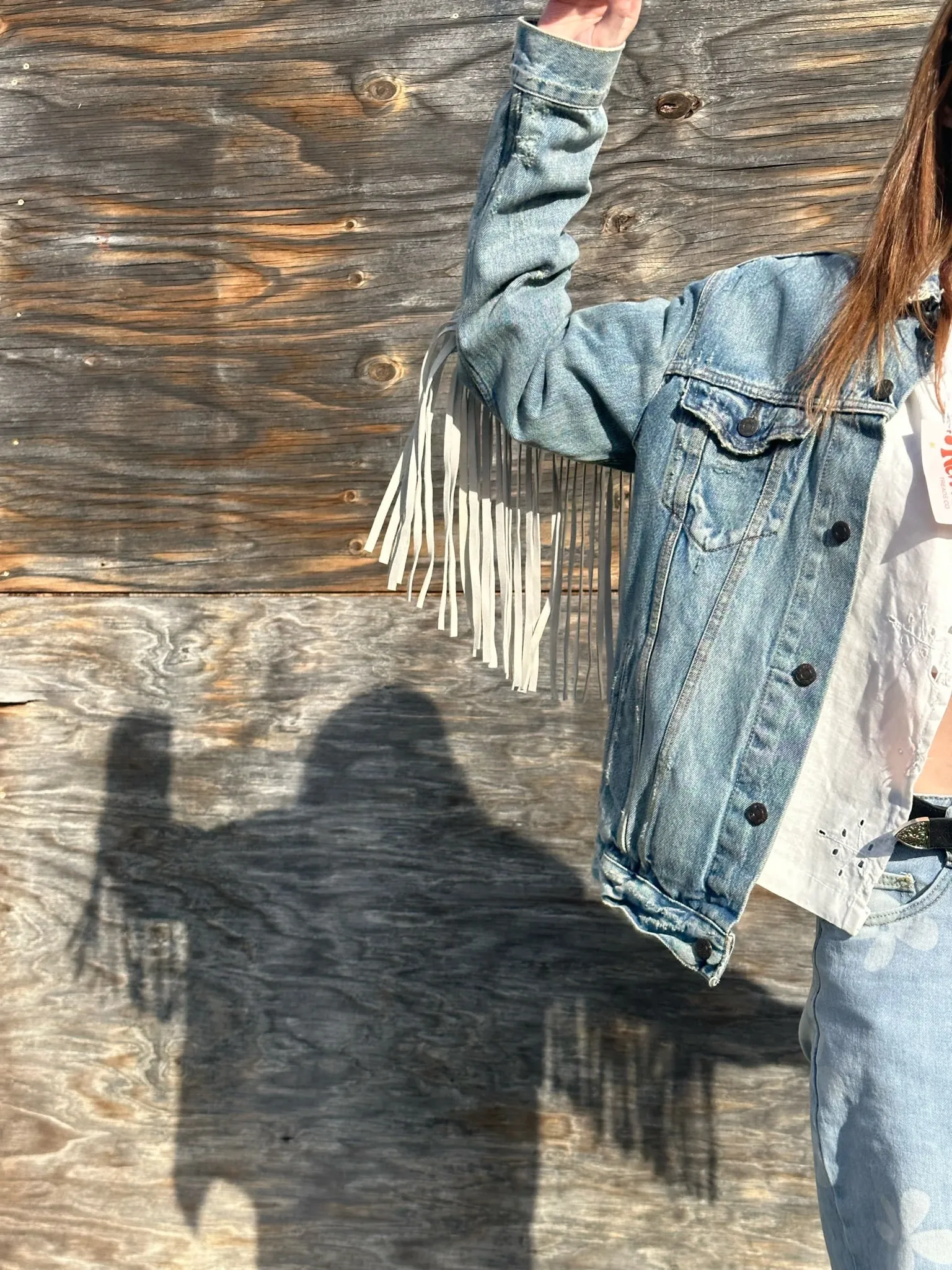 Denim Fringe Jacket