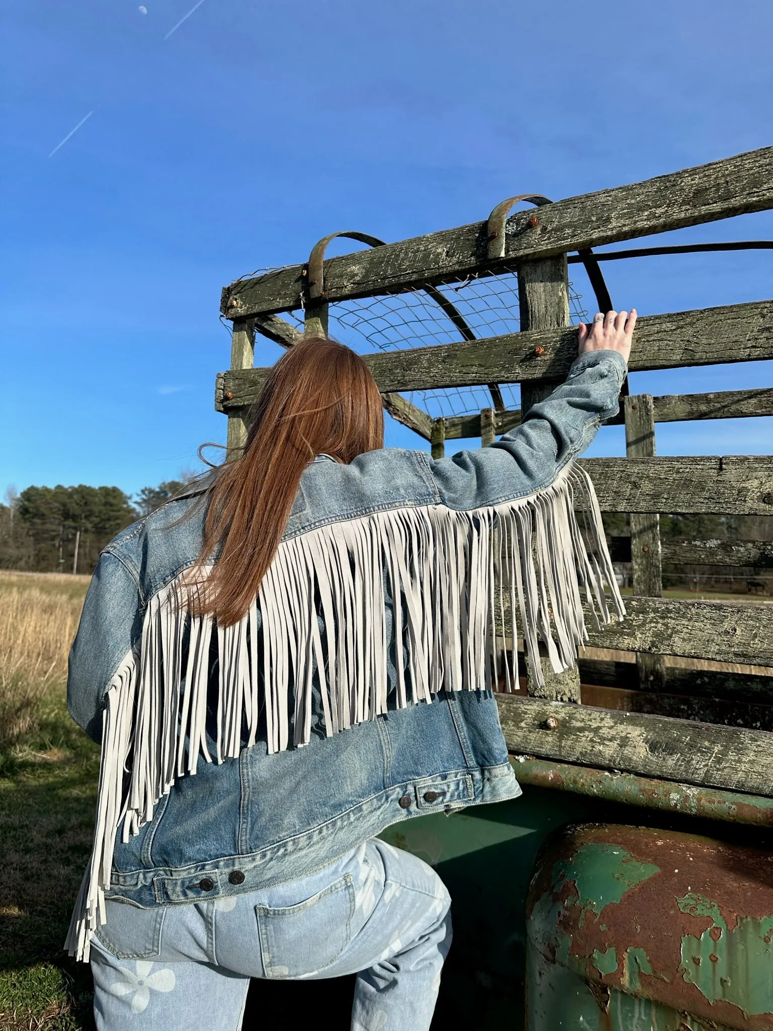 Denim Fringe Jacket