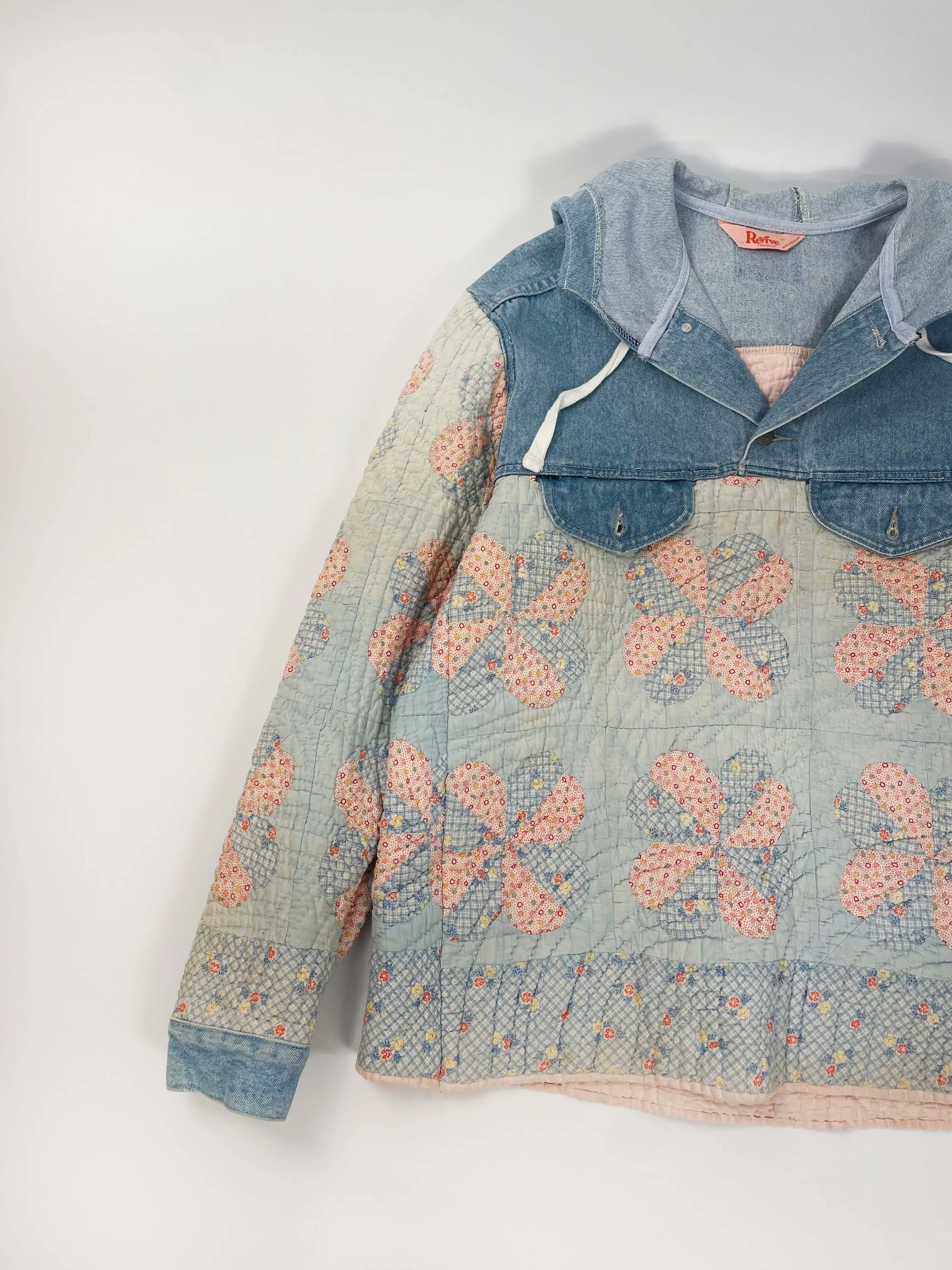 Denim Quilted Hoodie