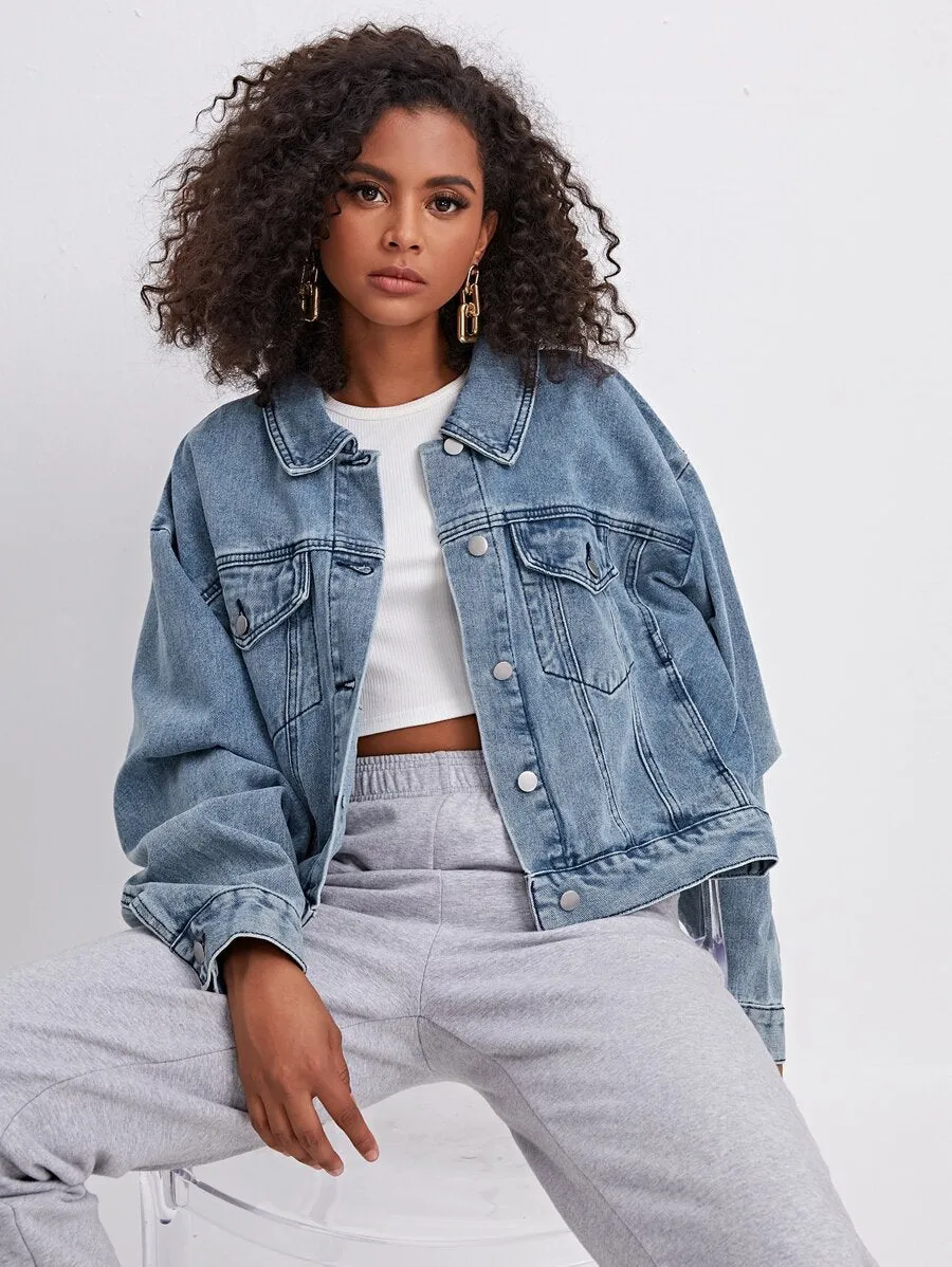 Drop Shoulder Denim Jacket