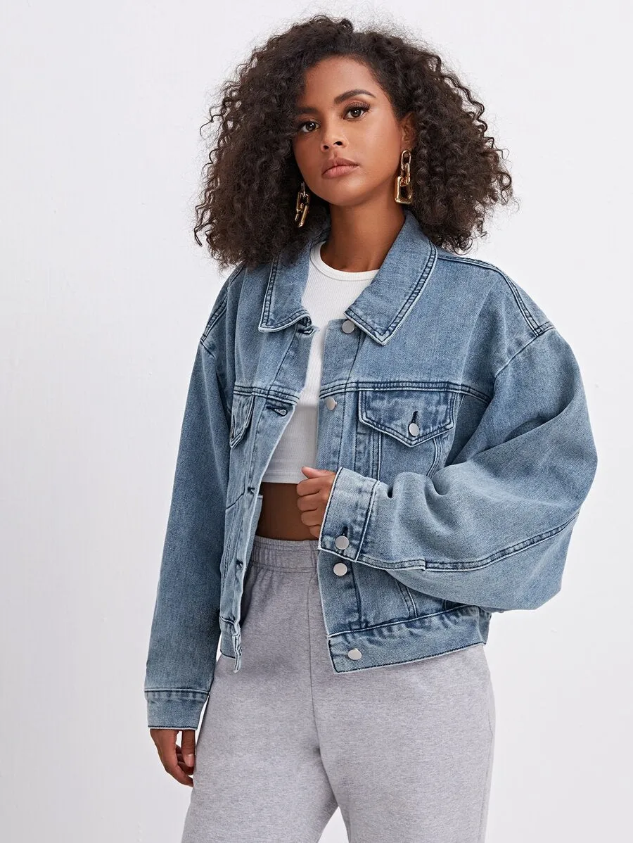 Drop Shoulder Denim Jacket