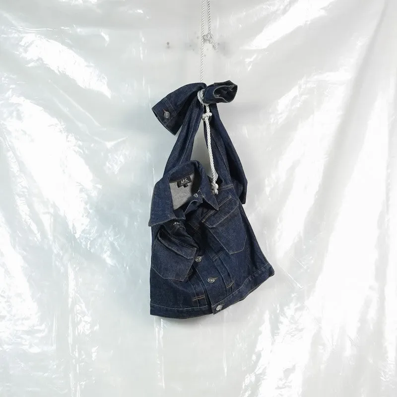 flap pocket raw denim jacket