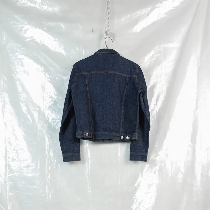 flap pocket raw denim jacket